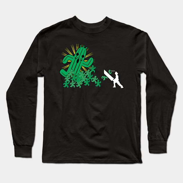 Cactuar Onslaught Long Sleeve T-Shirt by ikaszans